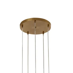 Lindby riippuvalaisin Piatra, Ø45cm, 5-valo, konjakki/messinki, lasi