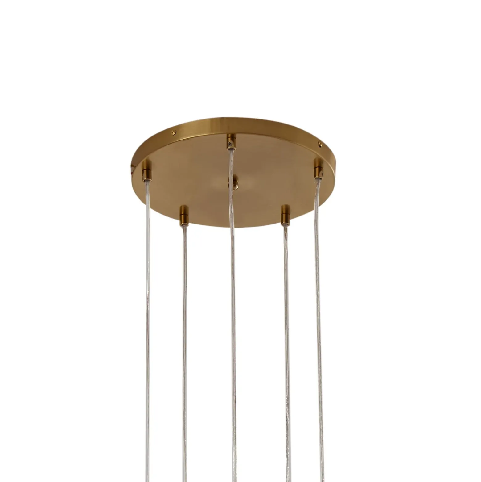 Lindby riippuvalaisin Piatra, Ø45cm, 5-valo, konjakki/messinki, lasi