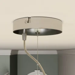 Lindby Riippuvalaisin Pikka, valkoinen, tekstiili, Ø 50 cm, E27