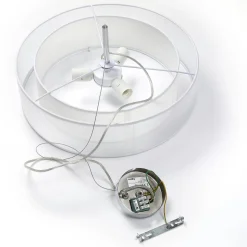 Lindby Riippuvalaisin Pikka, valkoinen, tekstiili, Ø 50 cm, E27