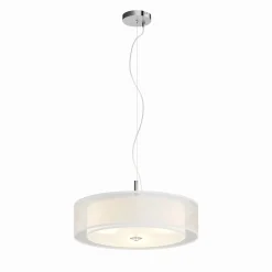 Lindby Riippuvalaisin Pikka, valkoinen, tekstiili, Ø 50 cm, E27