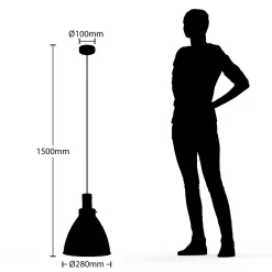 Lindby riippuvalaisin Trebale, E27, Ø 28 cm, musta, metalli