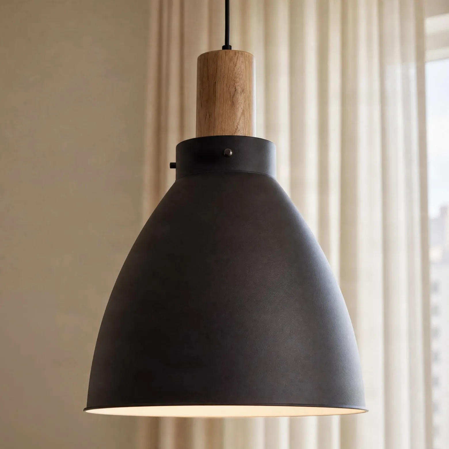 Lindby riippuvalaisin Trebale, E27, Ø 28 cm, musta, metalli