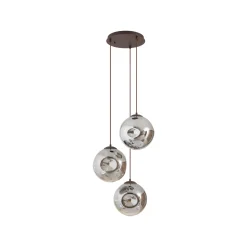 Lindby Riippuvalaisin Valentina, E27, Ø 49 cm, savunharmaa, lasi