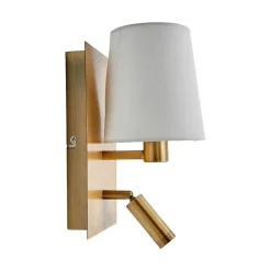 Lindby seinävalaisin Aiden, 30 cm, antiikkimessinki, LED-lukuvalaisin