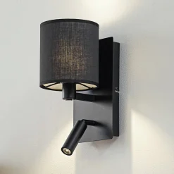 Lindby seinävalaisin Aiden, 30 cm, musta, LED-lukuvalo, E14