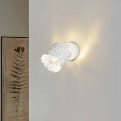 Lindby seinävalaisin Aralena, valkoinen, 1-valo, metalli, Ø 12 cm