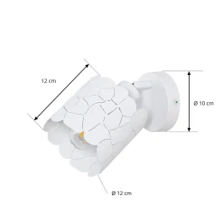 Lindby seinävalaisin Aralena, valkoinen, 1-valo, metalli, Ø 12 cm