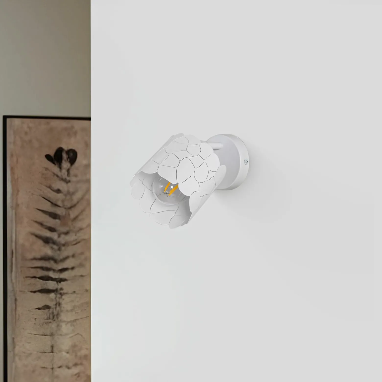 Lindby seinävalaisin Aralena, valkoinen, 1-valo, metalli, Ø 12 cm