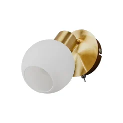 Lindby seinävalaisin Elaina, messinginvärinen, lasi, 14 cm korkea, E14