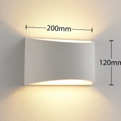 Lindby seinävalaisin Heiko, ylös/alas, rappaus, valkoinen, korkeus 12 cm