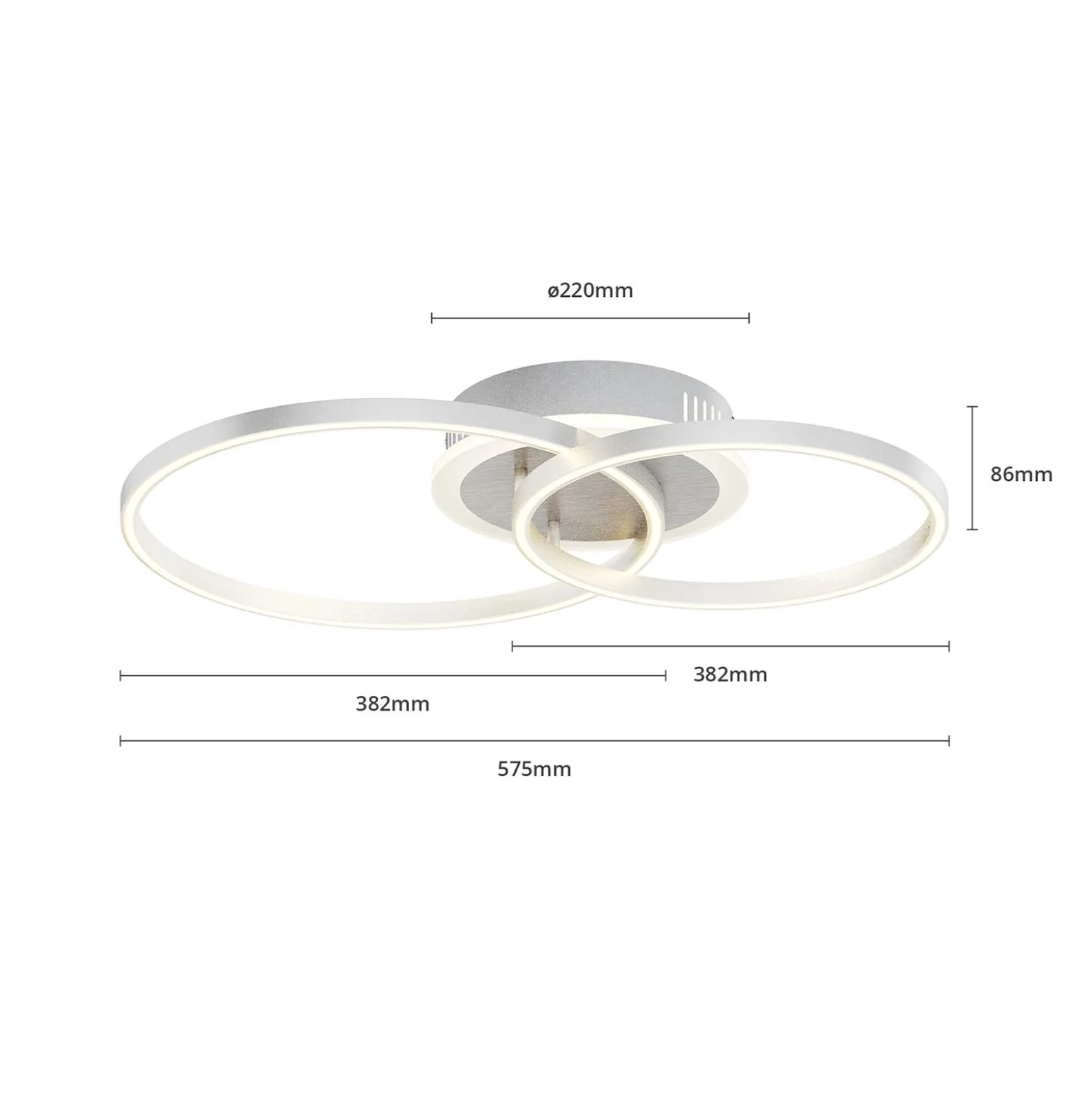 Lindby Smart LED-kattovalaisin Edica, 58 cm, Tuya, CCT