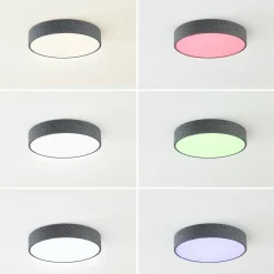 Lindby Smart LED-kattovalaisin Elmor Ø 45 cm harmaa RGB CCT