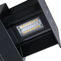 Lindby Smart LED-ulkoseinälamppu Dara, harmaa, kulmikas, CCT RGB, Tuya
