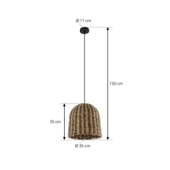 Lindby ulkoriippuvalaisin Taryn, ruskea, muovi, IP44 35 cm