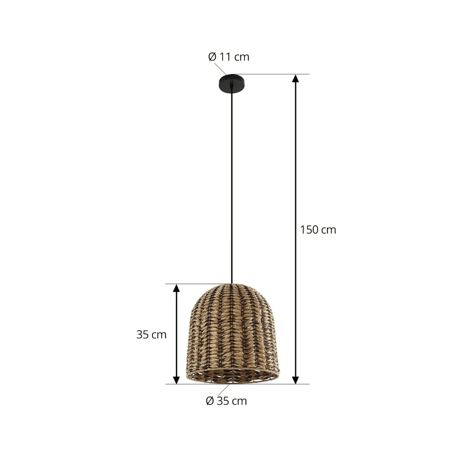 Lindby ulkoriippuvalaisin Taryn, ruskea, muovi, IP44 35 cm