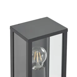 Lindby ulkoseinälamppu Peldar, antrasiitti/kirkas, 26 cm, anturi