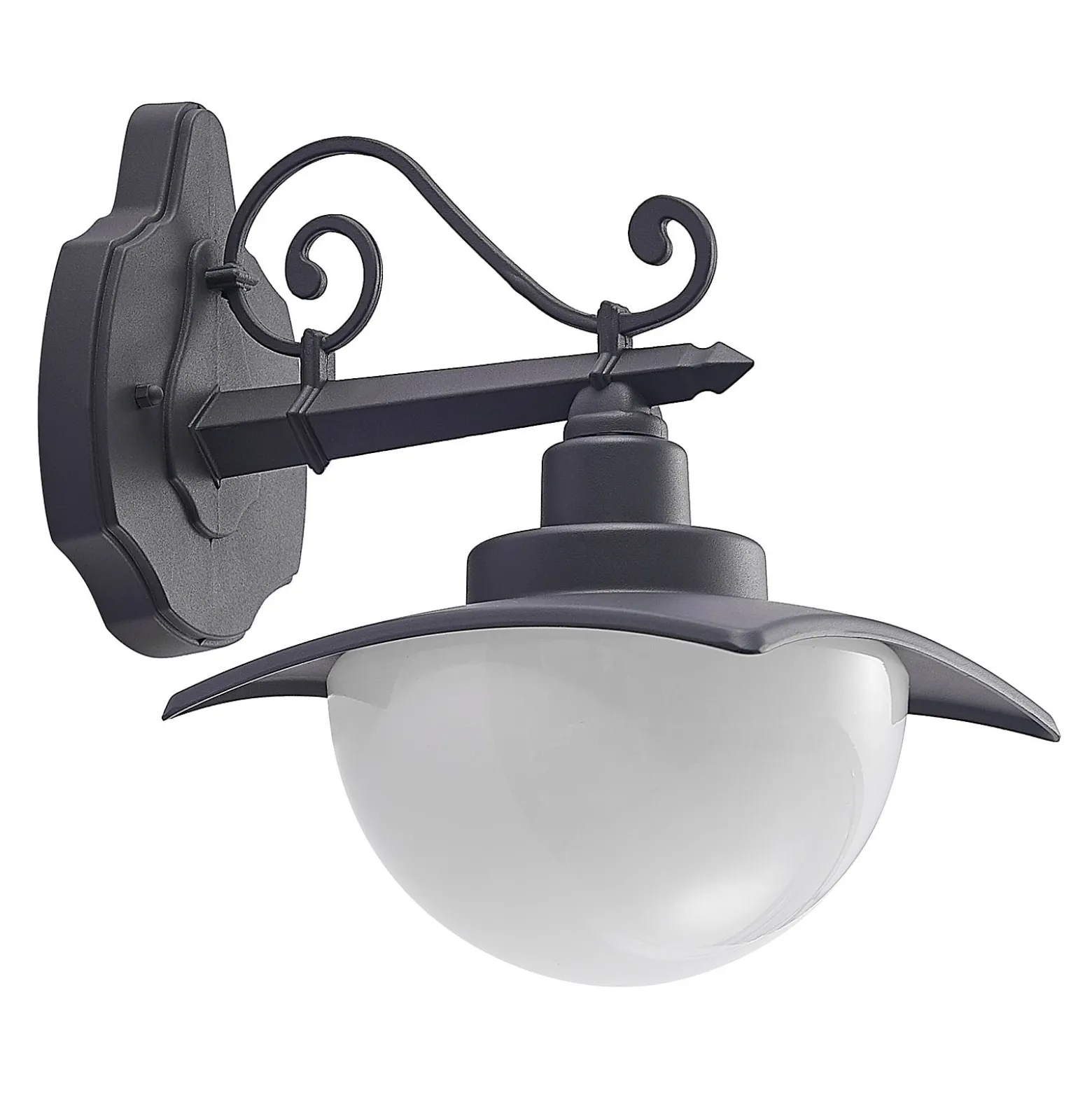 Lindby ulkoseinävalaisin Elinda, korkeus 29 cm, antrasiitti, lasia