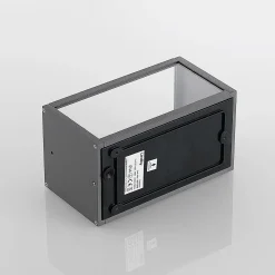Lindby ulkoseinävalaisin Filimon, antrasiitti, 22 cm, IP44, E27