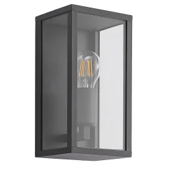 Lindby ulkoseinävalaisin Peldar, antrasiitti/kirkas, 26 cm, metalli
