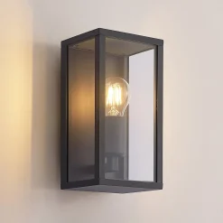 Lindby ulkoseinävalaisin Peldar, antrasiitti/kirkas, 26 cm, metalli