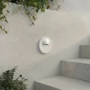 Lindby upotettava LED-seinävalaisin Alune, valkoinen, pyöreä, Ø 8 cm, IP65
