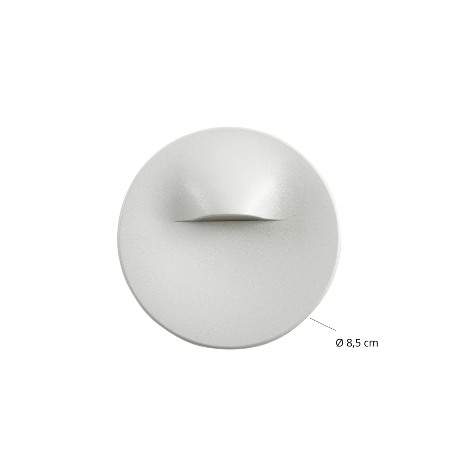 Lindby upotettava LED-seinävalaisin Alune, valkoinen, pyöreä, Ø 8 cm, IP65