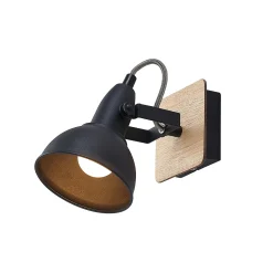Lindby valonheitin Aylis, korkeus 14 cm, musta, puu, E14