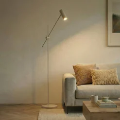 Lindby Vilo -lattiavalaisin, beige, 153 cm, GU10, kääntyvä