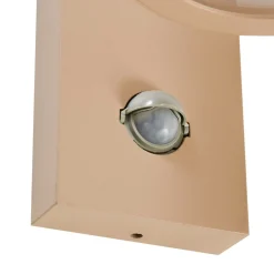 Lindby Yrene -ulkoseinävalaisin, 20 cm, beige, liiketunnistin, Riffle