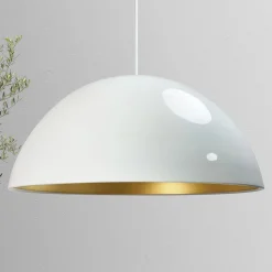 Lipeo-riippuvalaisin, valkoinen/kulta, Ø 40 cm, metalli, E27