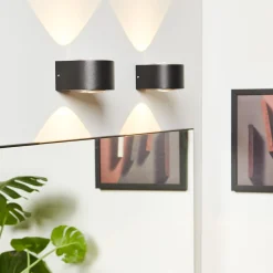 LOOM DESIGN Frey LED-seinävalaisin IP65 2x6W musta