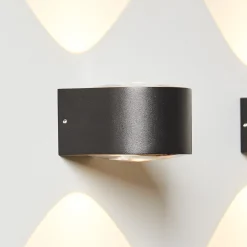 LOOM DESIGN Frey LED-seinävalaisin IP65 2x6W musta
