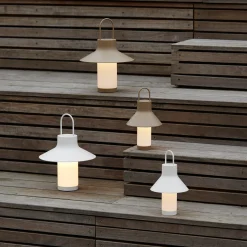 LOOM DESIGN LED-akkukäyttöinen pöytävalaisin Shadow Small, valkoinen, IP65