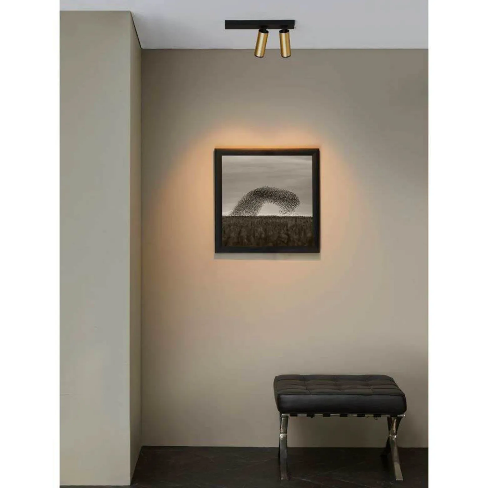 LOOM DESIGN LED-kattokohdevalo X-Beam, 2-lamppuinen, valkoinen