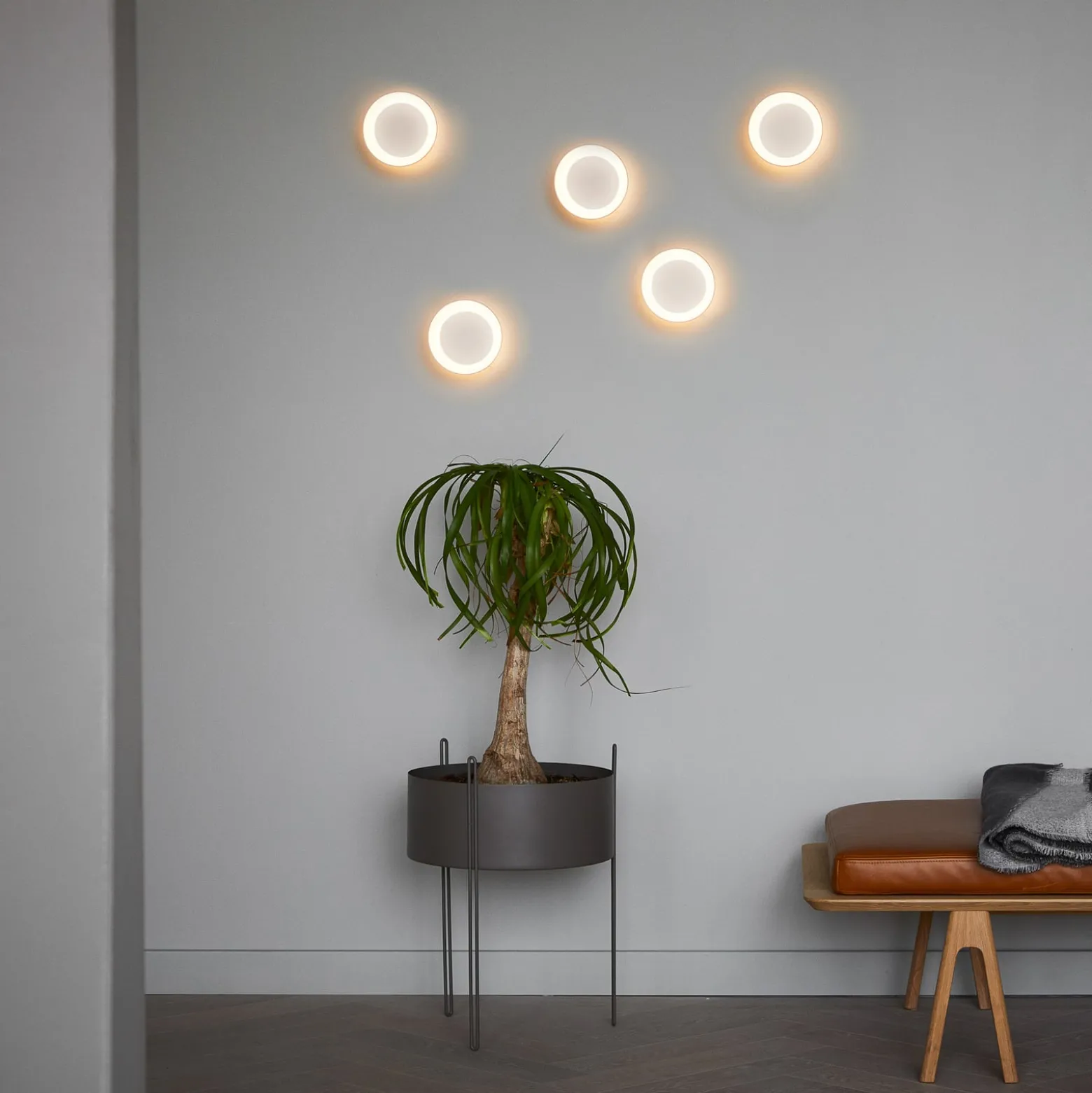 LOOM DESIGN LED-kattovalaisin Cookie, valkoinen alumiini Ø 15 cm