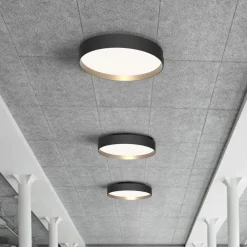 LOOM DESIGN LED-kattovalaisin Lucia musta/kullanvärinen Ø 45 cm
