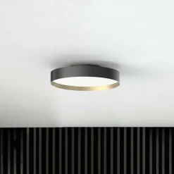 LOOM DESIGN LED-kattovalaisin Lucia musta/kullanvärinen Ø 60 cm