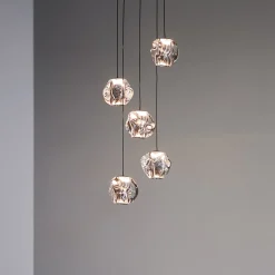 LOOM DESIGN LED-riippuvalaisin Ice Ball, kromi/kirkas, 5-valo, 5 valoa