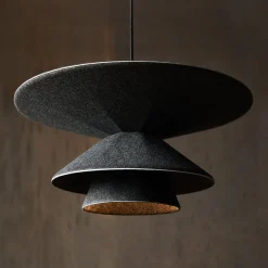 LOOM DESIGN LED-riippuvalaisin Morphic, musta, huopa, Ø 50 cm
