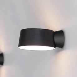 LOOM DESIGN LED-seinävalaisin Cookie musta alumiini Ø 15 cm