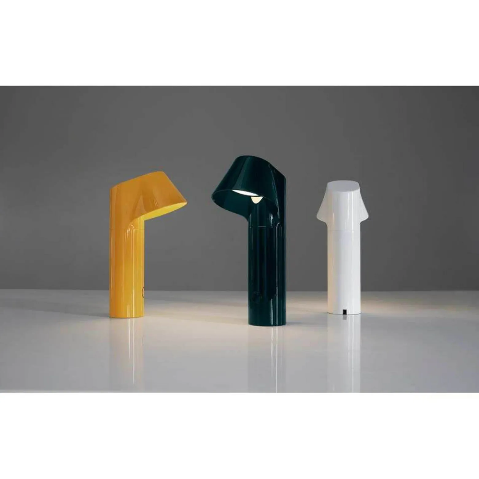 LOOMG DESIGN LED-akkukäyttöinen pöytävalaisin Willow, keltainen, alumiini, IP54
