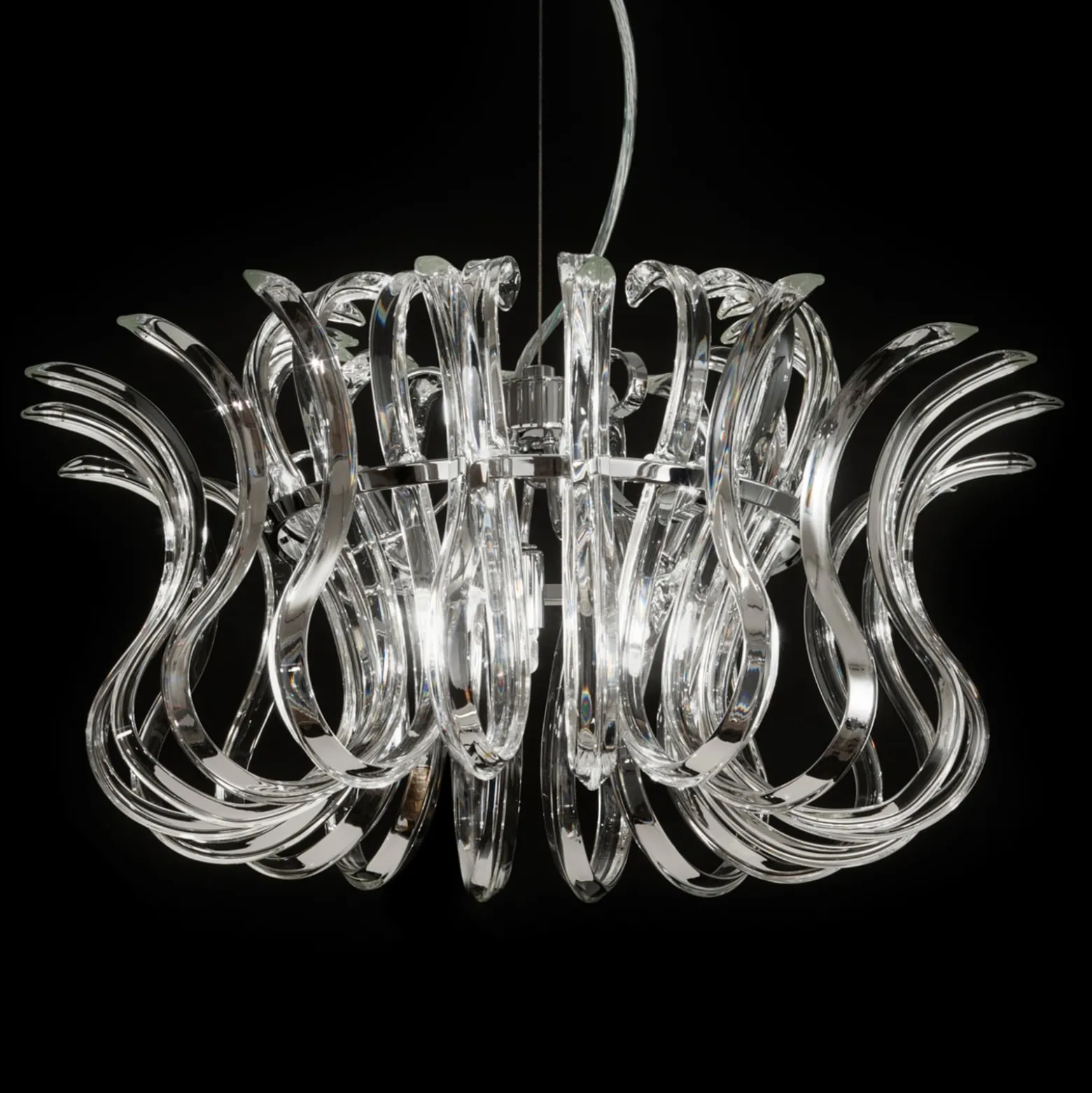 Läpimitta 50 cm - lasiriippuvalaisin Wave