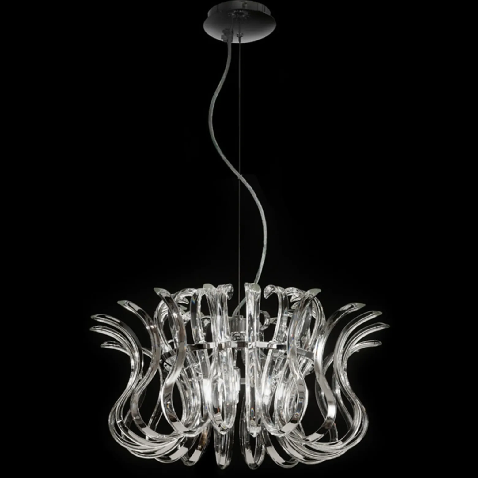 Läpimitta 50 cm - lasiriippuvalaisin Wave