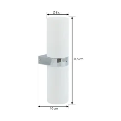 Lucande Basolo kylpyhuoneen seinävalaisin, kromi, korkeus 31.5cm, lasi, IP44