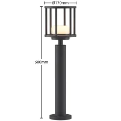 Lucande Berenike 60 cm seinävalaisin, tummanharmaa, metallia, GX53