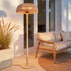 Lucande Calenza -terassilämmitin, beige, 200 cm, 3 tehotasoa