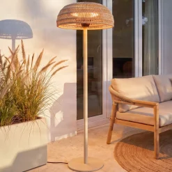 Lucande Calenza -terassilämmitin, beige, 200 cm, 3 tehotasoa