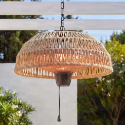 Lucande Calenza -terassilämmitin, beige, halkaisija 50 cm, 1 500 W