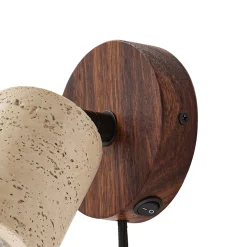Lucande Carlotta -seinäkohdevalaisin, halkaisija 10 cm, beige, betoni, GU10
